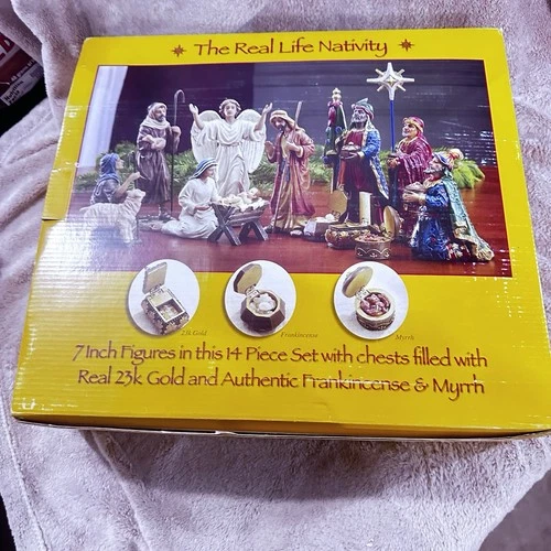 The Real Life Nativity Set by Three Kings Gifts 7" Holy Family model# RLN030 NIB