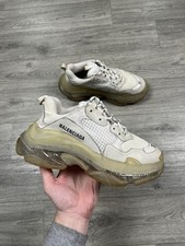 Balenciaga Triple S Clear Sole White Sneakers Women  s Size 37 US 7 Authentic