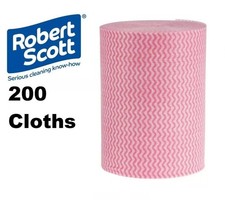 Antibacterial Cleaning Cloths Red, Robert Scott, All-Purpose, Large Roll of 200