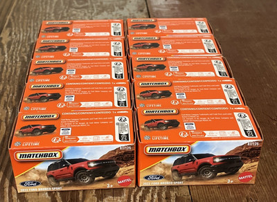 LOT OF 10 MATCHBOX RED 2022 FORD BRONCO SPORT SUV s POWER GRABS 87/125