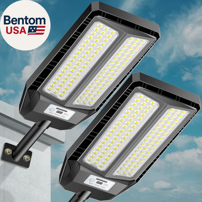 Solar Street Lights Outdoor, 7000K Solar Light Outdoor LED Street Light Dusk to