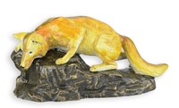 Eine Gusseiserne Figur Fuchs Replikat Retro Design Dekoration