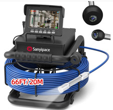 Sanyipace Sewer Camera 20M, 4.3" Pipe Inspection Camera with Light, DVR & Audio