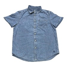 Polo Ralph Lauren Shirt Boys Large 14-16 Denim Chambray Button Up Short Sleeve