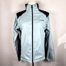 Sugoi Light Blue/Black Windbreaker Women's Large Lightweight Rain Jacket Cycling