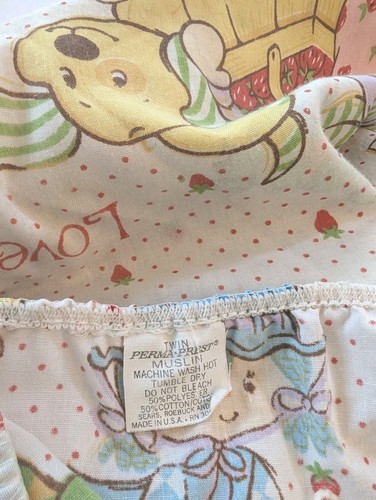 Vintage Strawberry Shortcake Bedding 3 Pc Set American Greetings 80s - Picture 3 of 6