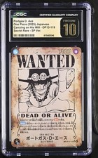 ✨✨ CGC PRISTINE 10 Portgas D. Ace OP13-119 SEC SP Wanted Japanese ONE PIECE