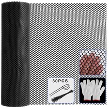 15.7 inX19.7 FT Plastic Chicken Wire Fencing Comes with 30 Twist Ties Black mesh 1.11 per foot