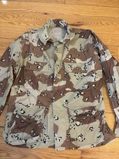 US Military Issue Fatigue Shirt, Blouse, Coat  Chocolate Chip Sz  Large Reg NOS