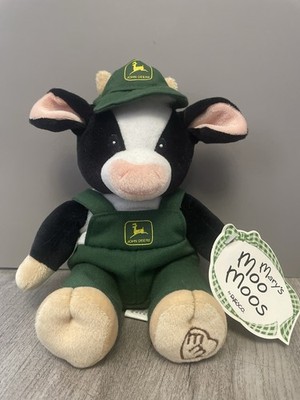 Enesco 1999 Mary's Moo Moos ''Holstein Cow w/ Green John Deere Overalls''