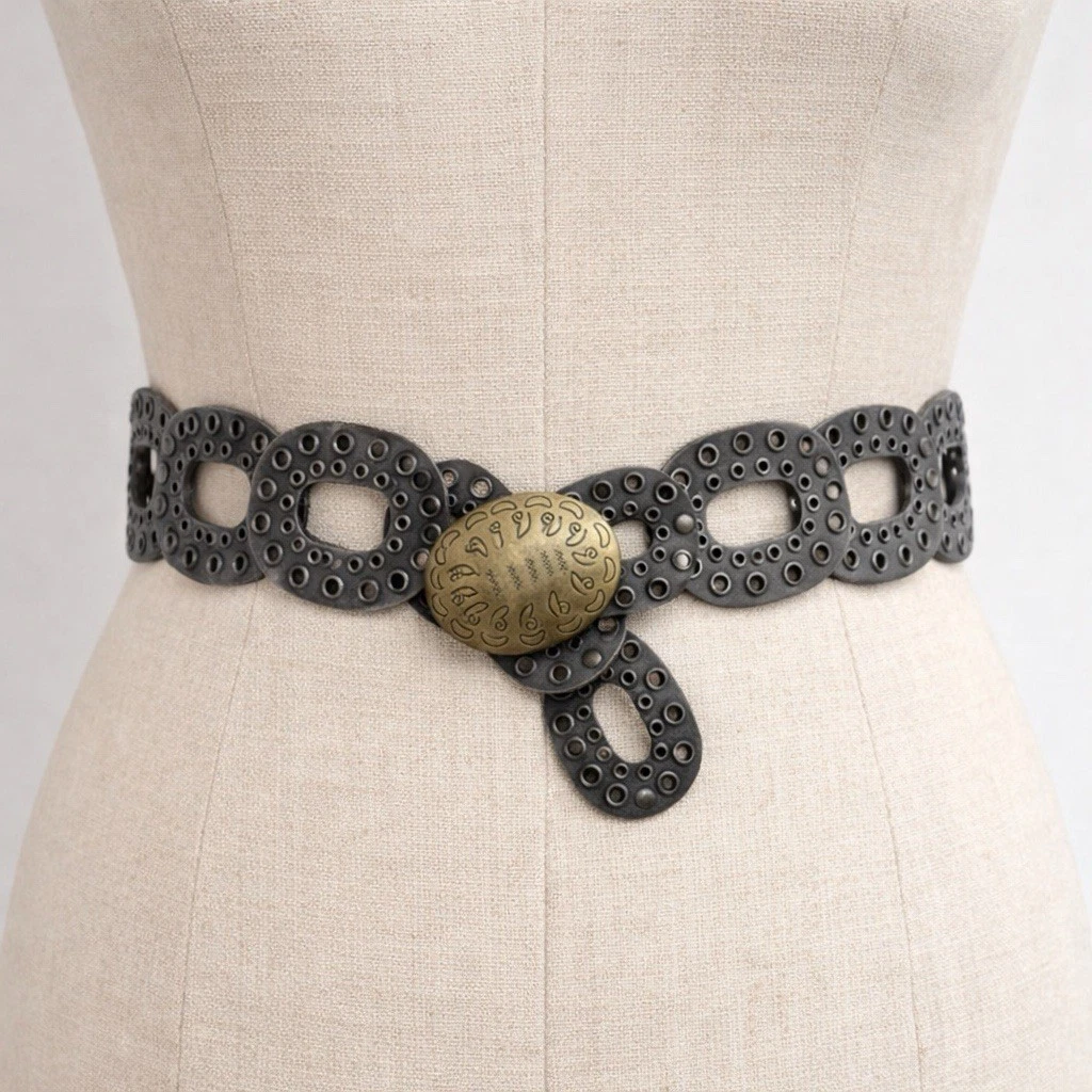 ?. Moroccan belt Silver etched woven leather Handwoven Moroccan Leather Belt – Haven Furnishings Ltd main image 2