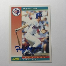 1992 Score - Rob Maurer #767 Rookie Prospect on Front (RC) On Card Auto. rookie card picture