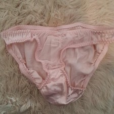 Victoria's Secret nwt vintage panties womens Large pink sheer front satiny 80s