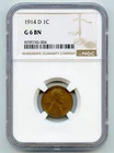 "Key Date" 1914-D Lincoln Wheat Cent NGC G6 BN
