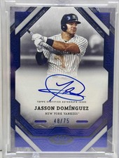 2025 Topps Tier One Jasson Dominguez Tier One Blue Foil Auto /75 #T1A-JD Yankees