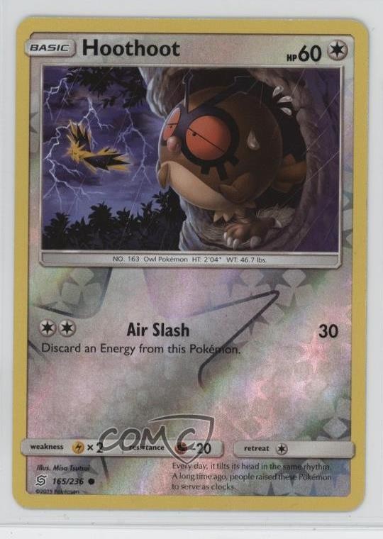 Hoothoot Reverse Foil Pokemon Sun & Moon Unified Minds #165