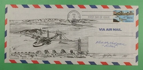 DR WHO 1985 FDC CHINA CLIPPER FLIGHT ANIV ARTIST SIGNED R39575