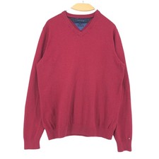 TOMMY HILFIGER Men 8 Cashmere V-Neck - Jumper Pullover Sweater Size M