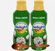 Int'l Delight Irish Crème Liquid Coffee Creamer 32 oz. 2 CT  Wooden Spoon