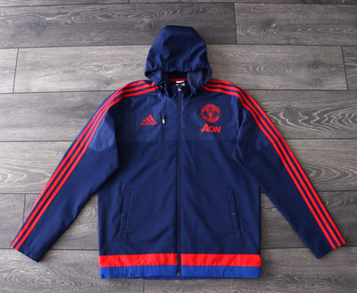 MANCHESTER UNITED 2015 2016 SOFTSHELL JACKET ZIP ADIDAS BLUE MEN'S SIZE MEDIUM