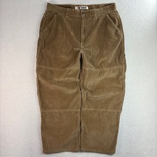 Pantalón holgado de pana vintage Tommy Hilfiger para hombre 40x30 marrón ancho ballena doble rodilla