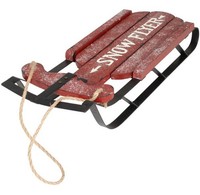 "Design Deko Schlitten \"Snow Flyer\" Aus Holz 42 Cm Rot - Nostalgie Schlitten"