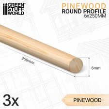 Kiefernholz Rundprofil 6x250mm -  Regiments b...