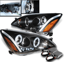 For 2003-2007 Honda Accord Black Halo Led Projector Headlights W50w 6k Hid Pair