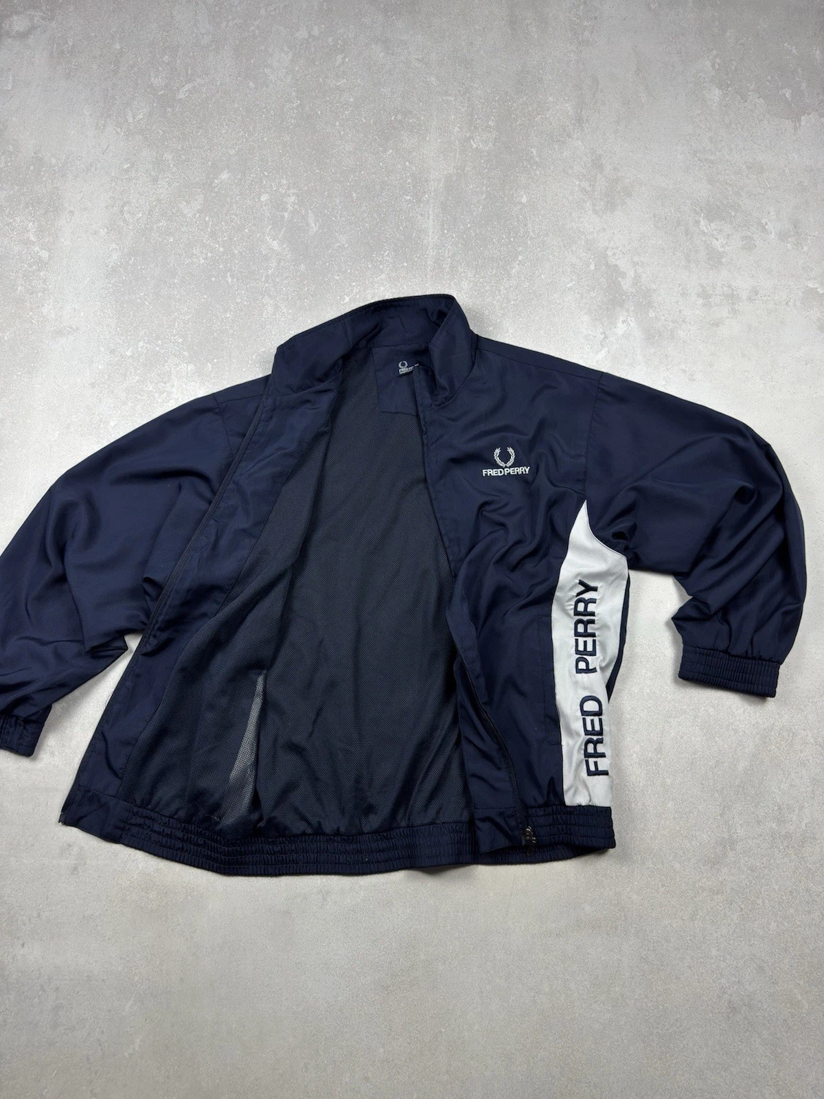 Fred Perry Sportswear 00s Vintage Jacket Tracksuit Nylon Blue Logo Regular Fit image 10