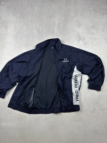 Fred Perry Sportswear 00s Vintage Jacket Tracksuit Nylon Blue Logo Regular Fit image 10