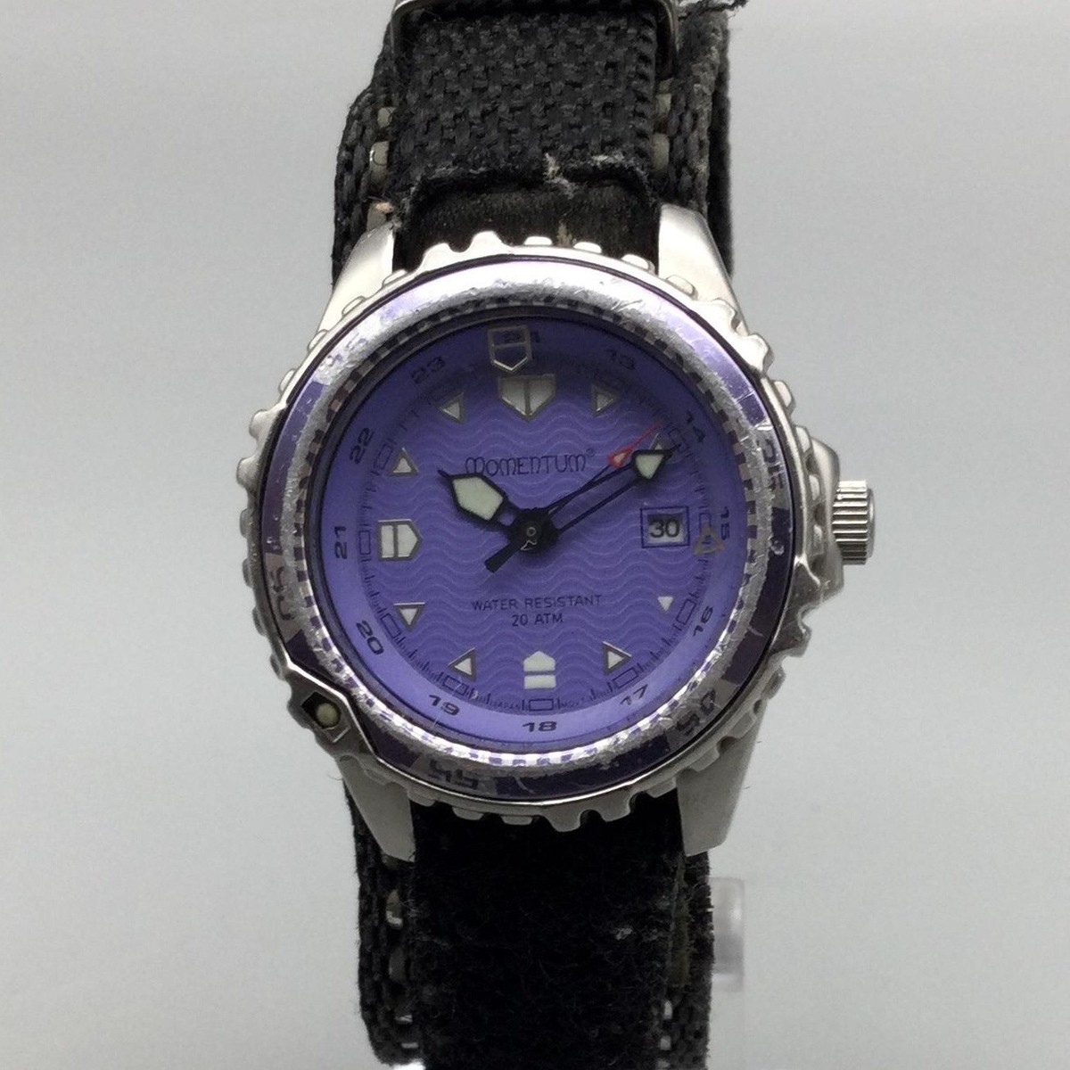 Momentum M1 Mini Womens Watch 25mm Purple Dial Nylon Diver 20 ATM New Battery Momentum M1 Mini Womens Watch 25mm Purple Dial Nylon Diver  main image 2