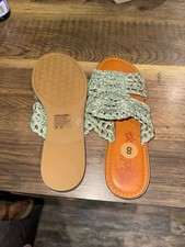 Jellypop Tamina Sage Green Crochet Slide Sandals Size 8M