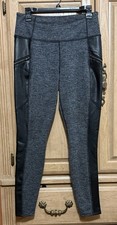 Athleta Women  s Herringbone Luxe Metro Drifter Faux Leather Side Legging Size M
