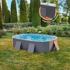6ft Rectangle Portable Folding Pool – No Inflate, Quick Setup, Garden Kids Pool