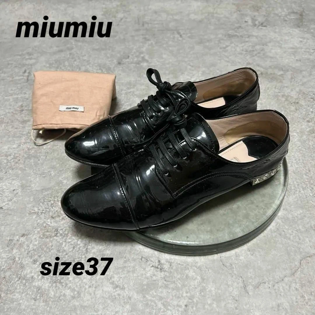 Miu Miu Patent Leather Lace Up Flats for Women for sale | eBay