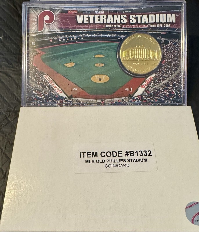 Highland Mint Philadelphia Phillies Veterans Stadium 24K Gold Flashed Coin Card