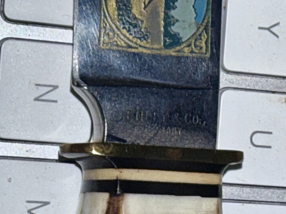 Винтажный Henley & Co Германии олень нож с цветной кемпинг сцены A + состояние товара - Изображение 3 из 4