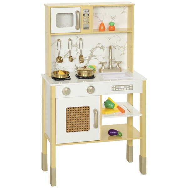Cocina de Juguete de Madera con Sonido con Accesorios de Acero Inoxidable Verdur