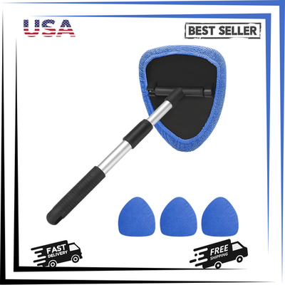 #ad #ad Windshield Cleaning Tool Car Window Cleaner with Extendable Long Handle and 4 W $19.99