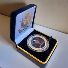 NSA US National Security Agency DOD Challenge Coin With Blue Velvet Case