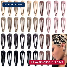 36 PCS 2 Inch Metal Snap Hair Clips Water Drop No Slip for Women Girls,Strong