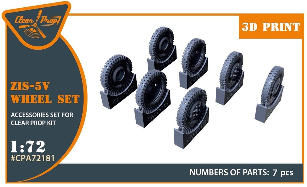 Clear Prop Accessories CPA72181 1:72 ZiS-5V Wheel Set Accessory - New
