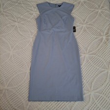 Express Medium Sheath Dress Powder Blue Cap Sleeve Zipper Back Stretch NWT