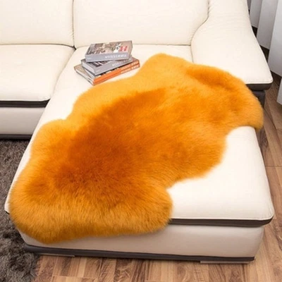 1PCS Fausse Fourrure Tapis Canapé Chaise Siège Coussin Poilue Pad Chevet de Sol - Photo 1/4