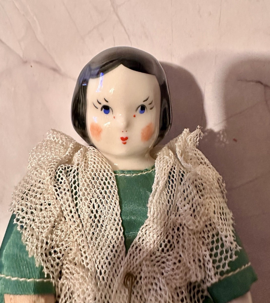 【antique doll】lithograph vintage Vintage 7” Ruth Gibbs Godey's Little Lady Dolls China Head