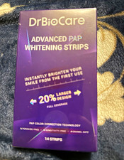 DrBioCare Advanced PAP Teeth Whitening Strips 14ct color correction new 05/2029