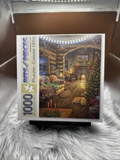 Bits Pieces Holiday puzzle 1000 pieces; Christmas Cabin-Total Comfort, SEALED