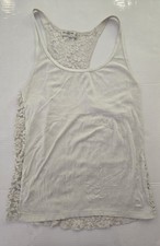 Abercrombie Fitch Women's White Lace Racerback Scoop Neck Tank Pullover M