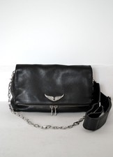 Sac à main Zadig & Voltaire en cuir Rocky noir et argent