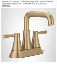 Moen Ronan 84025BZG Bronzed Gold 2-Handle 4in Centerset Bathroom Faucet